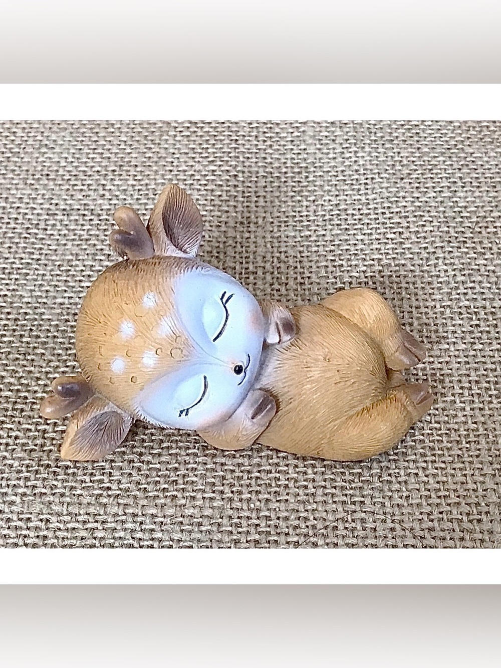 Resin Sleeping Elf Deer Figurine Storybook Fairycore Fantasy Whimsical Twee Cute
